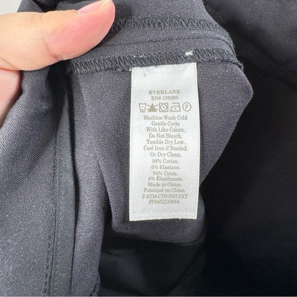 Everlane Black The Fixed Waist Stretch Cotton Pant Size 8 - Picture 4 of 4